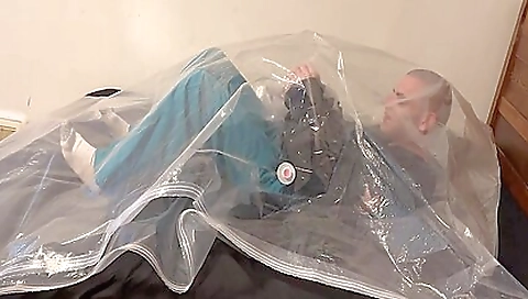 Hot brunette babe in latex pvc punishment top and pvc aprons