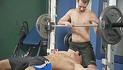 Skinny guy with a tattooed ass gets fucked deep at the gym