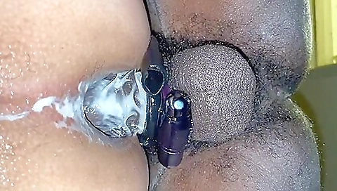 Two sexy girls have fun and cum on one of their asses