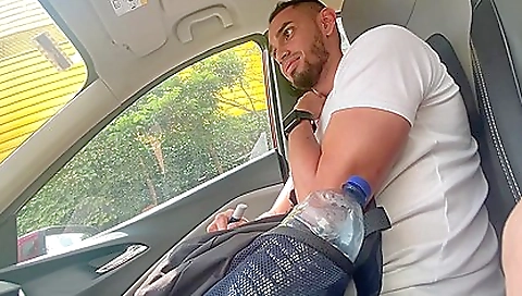 Latina teen is peeping on boyfriend and sucking his dick
