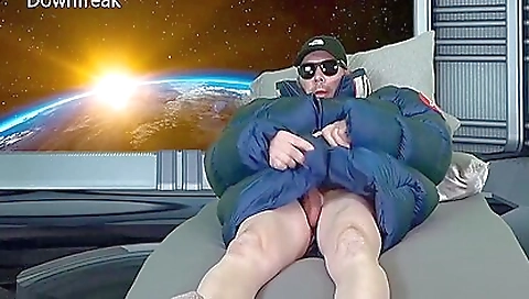 Orbiting planet earth 1 - xumu giant coat down jacket cum fetish