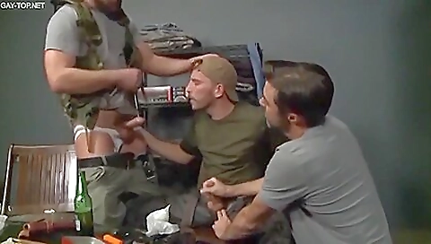 Muscular mature stepdaddy gets fucked in the group sex