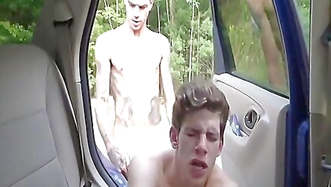 Amateur guy fucking with a hot man today in the backyard