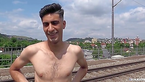 Hottie gets her tight pussy fucked in an outdoor scene